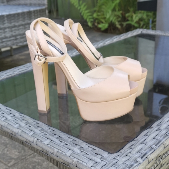 Shoe Mint Platform Beige Sandal 6 - Picture 2 of 6